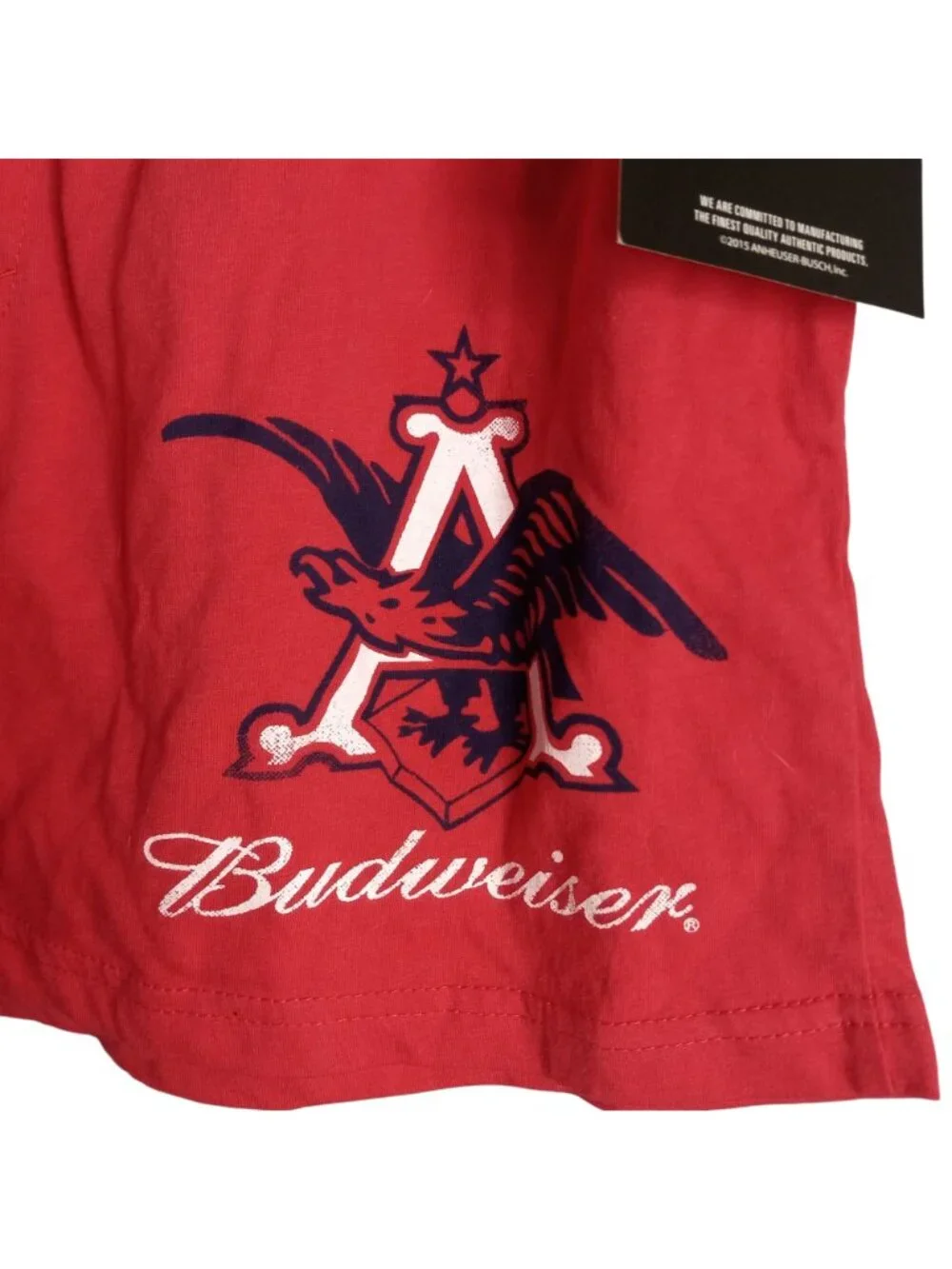 Budweiser Size M 32 34 Boxer Shorts Mens Red Sleepwear Button Fly Cotton NEW